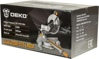 Торцовочная пила Deko DKMS2200-255 Laser 2200Вт 4500об/мин d=255мм - купить недорого с доставкой в интернет-магазине