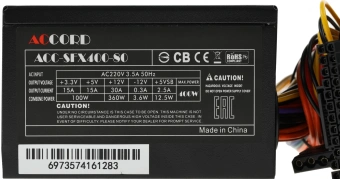 Блок питания Accord SFX 400W ACC-SFX400-80 (20+4pin) PPFC 80mm fan 3xSATA - купить недорого с доставкой в интернет-магазине