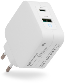 Блок питания TopON TOP-GaN-65W автоматический 65W 5V-20V 3.25A 2xUSB от бытовой электросети LED индикатор - купить недорого с доставкой в интернет-магазине