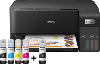 МФУ струйный Epson EcoTank L3550 (C11CK59405/C11CK59506) A4 WiFi черный - купить недорого с доставкой в интернет-магазине