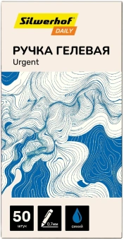 Ручка гелев. Silwerhof Daily Urgent d=0.7мм син. черн. кор.карт. сменный стержень линия 0.5мм резин. манжета - купить недорого с доставкой в интернет-магазине