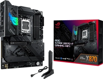 Материнская плата Asus ROG STRIX X870-F GAMING WIFI SocketAM5 AMD X870 4xDDR5 ATX AC`97 8ch(7.1) 2.5Gg RAID+HDMI+DP - купить недорого с доставкой в интернет-магазине