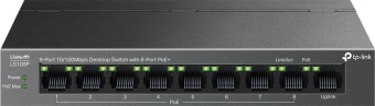 Коммутатор TP-Link LS109P (L2) 9x100Мбит/с 8PoE 8PoE+ 63W неуправляемый - купить недорого с доставкой в интернет-магазине