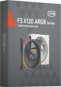 Вентилятор для корпуса PcCooler F3 X120R Reverse ARGB 120х120x25 черный 4-pin 28.4дБ (F3X12R-BKAC-GL) Ret - купить недорого с доставкой в интернет-магазине