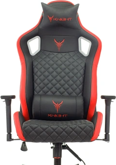 Кресло игровое Knight Outrider черный/красный ромбик экокожа с подголов. крестов. металл - купить недорого с доставкой в интернет-магазине