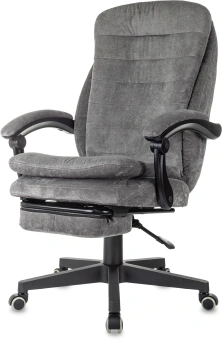 Кресло руководителя Бюрократ T-9950MSG-F Fabric серый Light-19 крестов. пластик подст.для ног - купить недорого с доставкой в интернет-магазине
