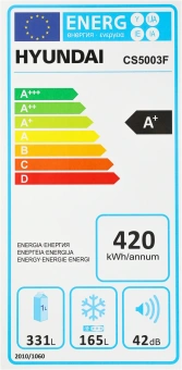 Холодильник Hyundai CS5003F 2-хкамерн. белый - купить недорого с доставкой в интернет-магазине