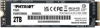 Накопитель SSD Patriot PCIe 3.0 x4 2TB P320P2TBM28 P320 M.2 2280 - купить недорого с доставкой в интернет-магазине