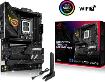 Материнская плата Asus ROG STRIX Z890-H GAMING WIFI Soc-1851 Intel Z890 4xDDR5 ATX AC`97 8ch(7.1) 5Gigabit RAID+HDMI+DP - купить недорого с доставкой в интернет-магазине