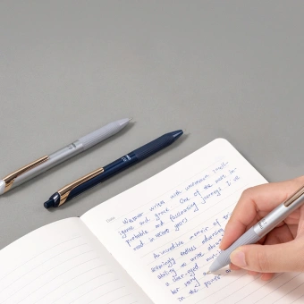 Ручка шариков. автоматическая Deli EQ88-BL d=0.7мм син. черн. карт.уп. игловидный пиш. наконечник резин. манжета чернила пониженной вязкости - купить недорого с доставкой в интернет-магазине