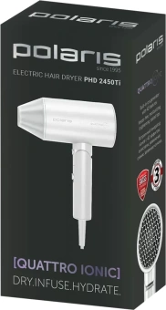 Фен Polaris PHD 2450Ti 2400Вт белый - купить недорого с доставкой в интернет-магазине