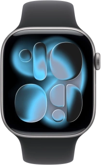 Смарт-часы Apple Watch Series 11 A3333 46мм OLED корп.серый космос Sport Band рем.черный разм.брасл.:M/L (MEV44AF/A) - купить недорого с доставкой в интернет-магазине