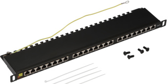Патч-панель Lanmaster LAN-PPC24S6 19" 0.5U 24xRJ45 кат.6 STP - купить недорого с доставкой в интернет-магазине
