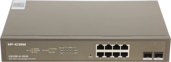 Коммутатор IP-Com G3310P-8-150W (L2) 8x1Гбит/с 2xКомбо(1000BASE-T/SFP) 2SFP 8PoE 130W управляемый - купить недорого с доставкой в интернет-магазине