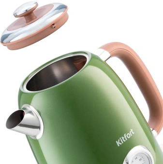 Чайник электрический Kitfort КТ-6110 1.7л. 2200Вт зеленый корпус: металл/пластик - купить недорого с доставкой в интернет-магазине