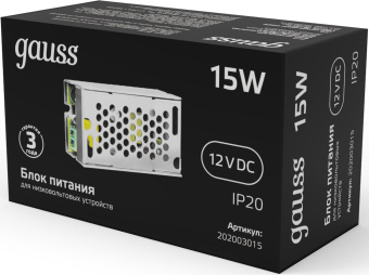 Блок питания Gauss 202003015 встраив. для лен.светод. черный - купить недорого с доставкой в интернет-магазине