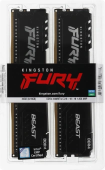 Память DDR4 2x16GB 3200MHz Kingston KF432C16BB1K2/32 Fury Beast RTL Gaming PC4-25600 CL16 DIMM 288-pin 1.35В dual rank с радиатором Ret - купить недорого с доставкой в интернет-магазине