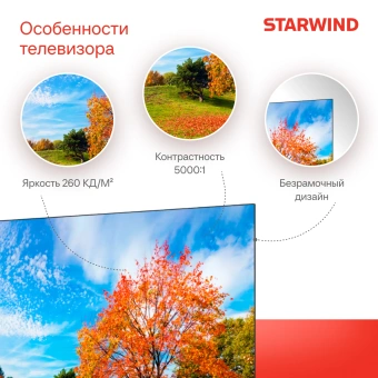 Телевизор LED Starwind 50" SW-LED50UG403 Яндекс.ТВ Frameless черный 4K Ultra HD 60Hz DVB-T DVB-T2 DVB-C DVB-S DVB-S2 USB WiFi Smart TV - купить недорого с доставкой в интернет-магазине