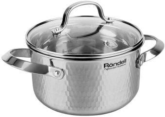 Кастрюля Rondell RainDrops RDS-1294 3.2л. d=20см (с крышкой) стальной - купить недорого с доставкой в интернет-магазине