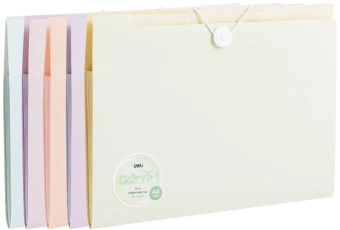 Папка-портфель Deli Colorful EF615 на резинке 8 отдел. A4 полипропилен ассорти - купить недорого с доставкой в интернет-магазине