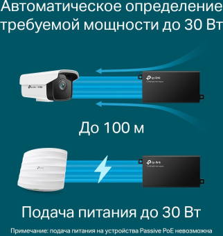 Инжектор TP-Link TL-POE160S 2GE/1PoE+ 30W 802.3af/at - купить недорого с доставкой в интернет-магазине