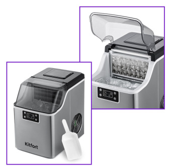 Ледогенератор Kitfort КТ-1826 150Вт 3200мл. нержавеющая сталь/черный - купить недорого с доставкой в интернет-магазине