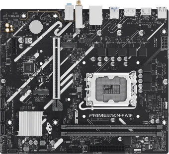 Материнская плата Asus PRIME B760M-F WIFI Soc-1700 Intel B760 2xDDR5 mATX AC`97 8ch(7.1) GbLAN RAID+HDMI+DP - купить недорого с доставкой в интернет-магазине