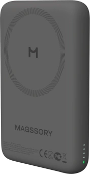 Мобильный аккумулятор Magssory PBN013m 10000mAh QC/PD 15W 3A USB-C беспров.зар. серый - купить недорого с доставкой в интернет-магазине
