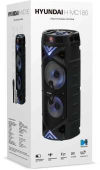 Минисистема Hyundai H-MC180 черный 80Вт FM USB BT SD/MMC - купить недорого с доставкой в интернет-магазине