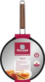 Сковорода блинная Rondell Fjord RDA-1797 круглая 25см покрытие: Xylan Plus ручка несъемная (без крышки) черный - купить недорого с доставкой в интернет-магазине