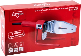 Сварочный аппарат для пластиковых труб Elitech СПТ 1500Э 1.5кВт Тмакс.:300 парн.насад. 6насад. (кейс в компл.) (E1704.005.00) - купить недорого с доставкой в интернет-магазине