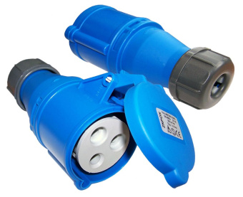 Розетка Lanmaster LAN-IEC-309-32A1P/F однофазная мама 32A 250V разборная синий - купить недорого с доставкой в интернет-магазине