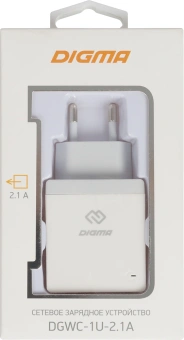 Сетевое зар./устр. Digma DGWC-1U-2.1A-WG 10.5W 2.1A USB универсальное белый - купить недорого с доставкой в интернет-магазине