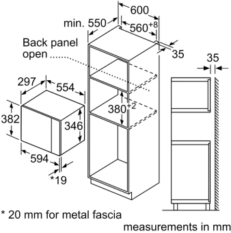 Микроволновая печь Bosch BFL524MB2 20л. 800Вт черный (встраиваемая) - купить недорого с доставкой в интернет-магазине
