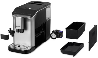 Кофемашина Kitfort КТ-7166 1350Вт черный/нержавеющая сталь - купить недорого с доставкой в интернет-магазине