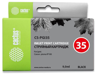 Картридж струйный Cactus CS-PGI35 черный (9мл) для Canon Pixma IP100 с чипом - купить недорого с доставкой в интернет-магазине