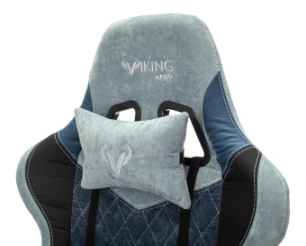 Кресло игровое Zombie VIKING 7 KNIGHT Fabric голубой ткань/эко.кожа с подголов. крестов. металл - купить недорого с доставкой в интернет-магазине