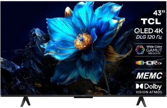 Телевизор QLED TCL 43" 43P7K черный 4K Ultra HD 60Hz DVB-T DVB-T2 DVB-S DVB-S2 USB 3.0 WiFi Smart TV - купить недорого с доставкой в интернет-магазине