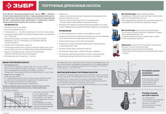 Насос фекальный Зубр НПФ-250 250Вт 9000л/час - купить недорого с доставкой в интернет-магазине