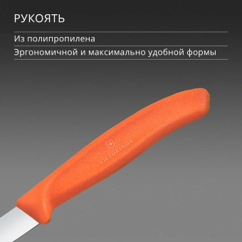 Нож кухонный Victorinox Swiss Classic (6.7609.C1) для чистки овощей и фруктов лезв.80мм прямая заточка оранжевый - купить недорого с доставкой в интернет-магазине