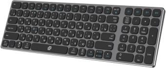 Клавиатура Оклик K767W серый/черный USB беспроводная BT/Radio slim Multimedia (2002135) - купить недорого с доставкой в интернет-магазине