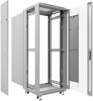 Шкаф коммутационный Cabeus (SH-05C-18U60/80) напольный 18U 600x800мм пер.дв.стекл металл 800кг серый 700мм 988мм IP20 сталь - купить недорого с доставкой в интернет-магазине