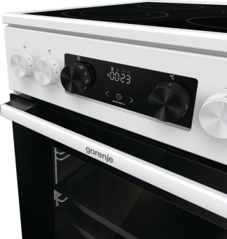 Плита Электрическая Gorenje GECS5C70WA белый/черный стеклокерамика (без крышки) - купить недорого с доставкой в интернет-магазине