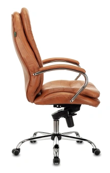 Кресло руководителя Бюрократ T-9950 рыжий Leather Ontano кожа крестов. металл хром - купить недорого с доставкой в интернет-магазине