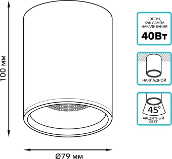 Светильник Gauss Overhead потолоч. 12Вт 4100K цв.св.:белый нейтральный белый (HD011) - купить недорого с доставкой в интернет-магазине