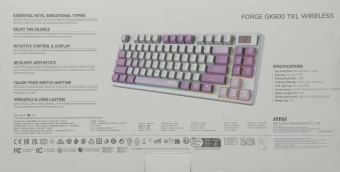 Клавиатура MSI GK600 механическая белый/фиолетовый USB беспроводная BT/Radio Multimedia for gamer LED (S11-43RUQ01-HH9) кабель 1.8м - купить недорого с доставкой в интернет-магазине
