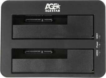 Док-станция для HDD AgeStar 3UBT8 SATA III USB3.0 пластик/алюминий черный 2 - купить недорого с доставкой в интернет-магазине