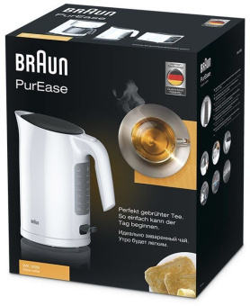 Чайник электрический Braun WK3100 1.7л. 2200Вт белый корпус: пластик (0X21010008) - купить недорого с доставкой в интернет-магазине