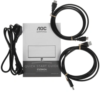 Монитор AOC 34" Gaming CU34G4 черный VA LED 21:9 HDMI матовая HAS Piv 300cd 178гр/178гр 3440x1440 180Hz FreeSync Premium DP UW 8.08кг - купить недорого с доставкой в интернет-магазине
