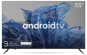 Телевизор LED Kivi 55" 55U740NB Android TV черный 4K Ultra HD 60Hz DVB-T DVB-T2 DVB-C USB WiFi Smart TV - купить недорого с доставкой в интернет-магазине